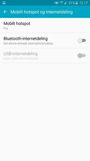 Vælg Mobilt hotspot