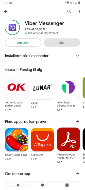 Afvent at installeringen er afsluttet
