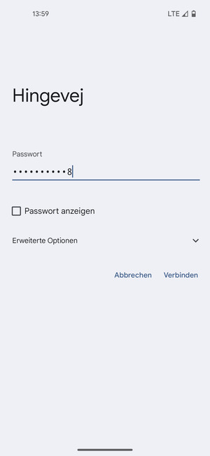 Geben Sie das WLAN-Passwort ein und wählen Sie Verbinden