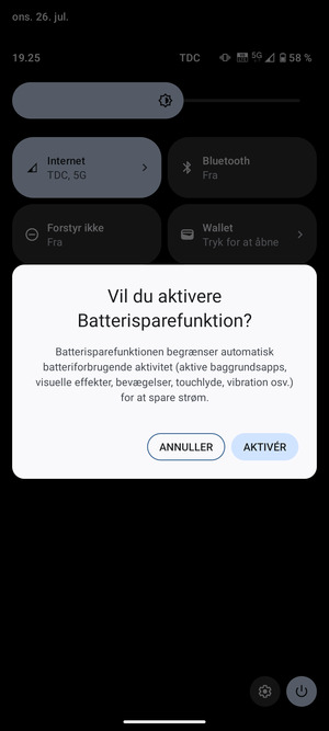 Vælg AKTIVÉR