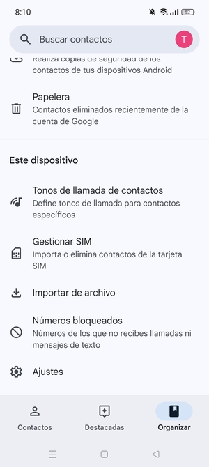 Desplácese y seleccione Gestionar SIM