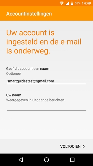 Geef uw account een naam en voer uw naam in. Selecteer VOLTOOIEN