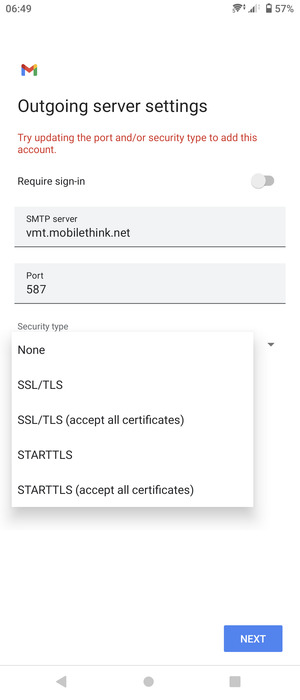 Select None and  NEXT