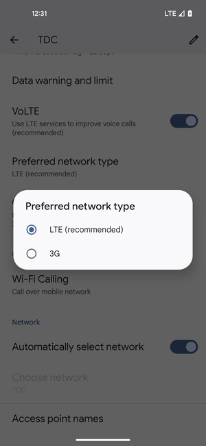 Select your preferred option