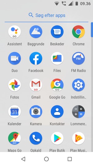 Scroll til og vælg Indstillinger