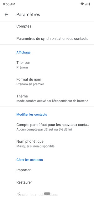 Faites défiler et sélectionnez Importer