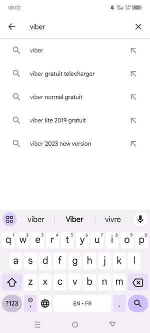 Saisissez le nom de l'appli et sélectionnez Rechercher
