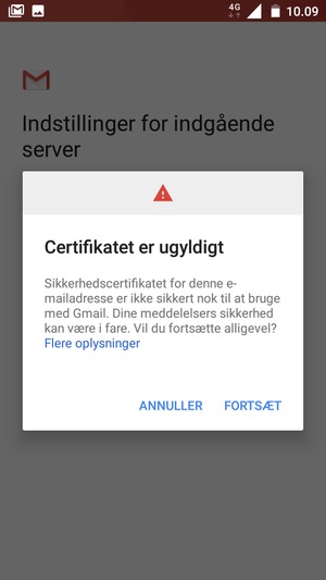 Vælg FORTSÆT