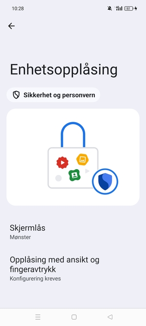 Velg Skjermlås