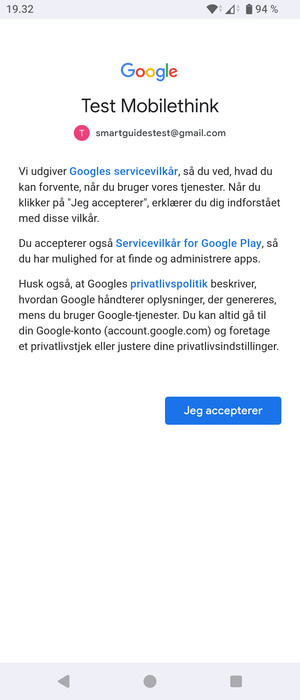 Vælg Jeg accepterer