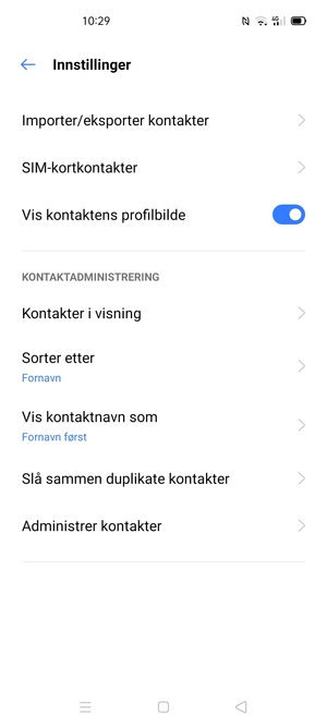 Velg SIM-kortkontakter