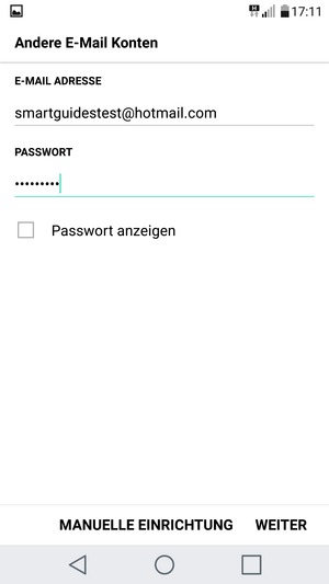 Geben Sie Ihre E-Mail-Adresse und Ihr Passwort ein. Wählen Sie WEITER