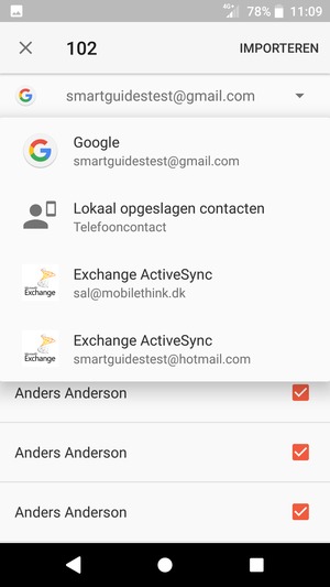 Selecteer uw Google-account