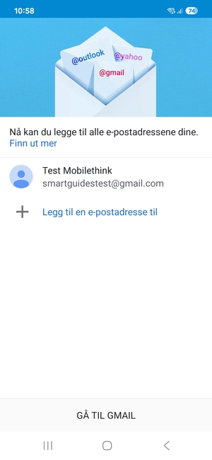 Velg GÅ TIL GMAIL