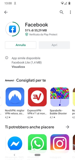 Attendi il completamento del processo di installazione