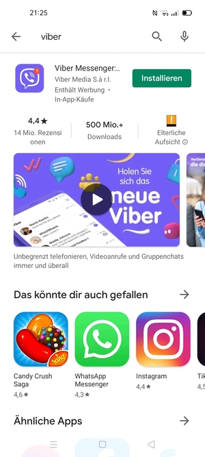 Wählen Sie die App