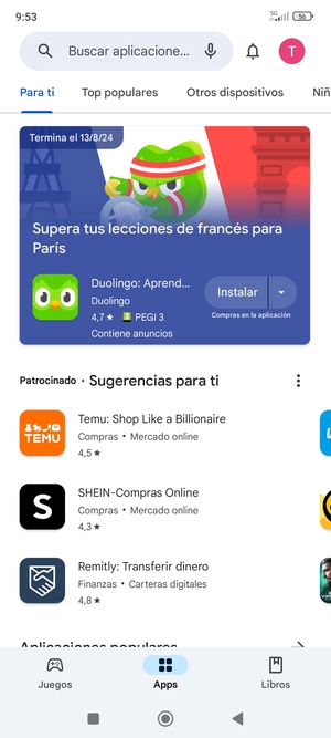 Seleccione la barra de Búsqueda