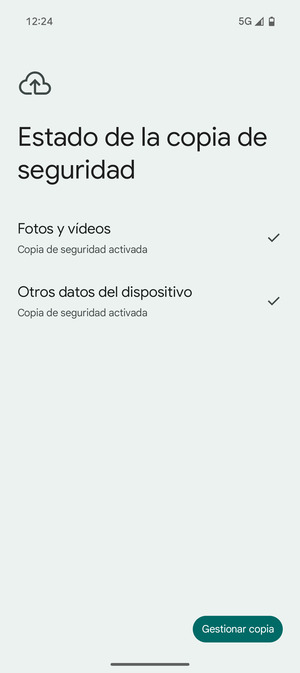 Seleccione Gestionar copia