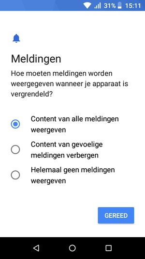 Selecteer GEREED