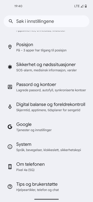 Bla til og velg System