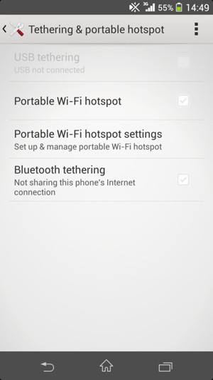 Check the Portable Wi-Fi hotspot checkbox