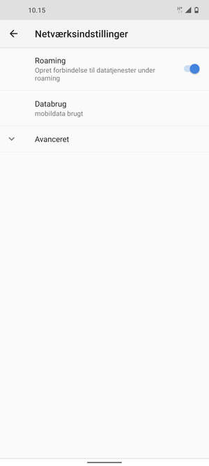 Slå Roaming til eller fra
