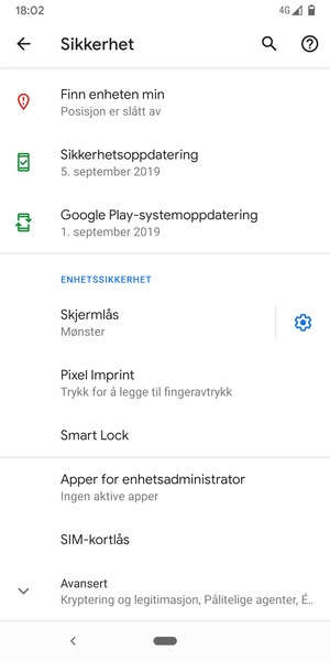 Bla til og velg SIM-kortlås