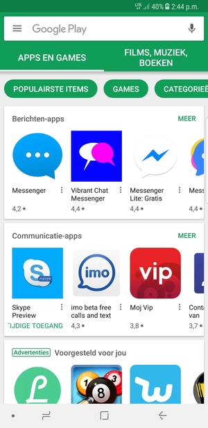 Selecteer de zoekbalk