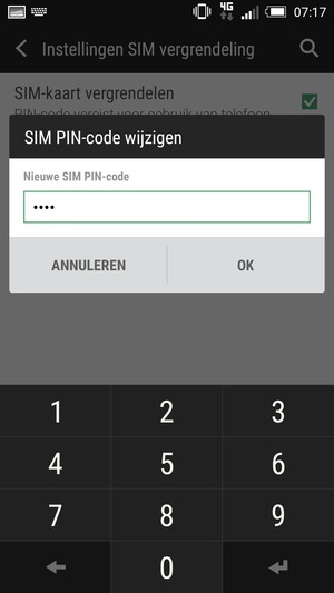 Voer uw Nieuwe SIM PIN-code in en selecteer OK