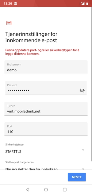 Velg Sikkerhetstype