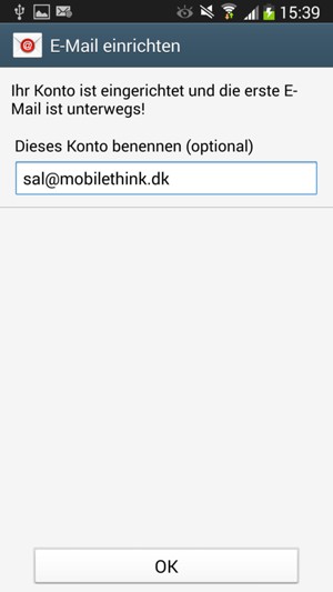 Geben Sie Ihrem Konto einen Namen und wählen Sie OK