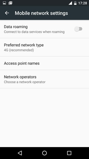 To change network if network problems occur, select Network operators