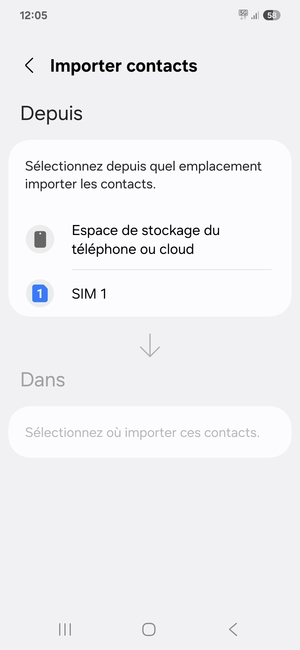 Sélectionnez SIM 1 ou SIM 2
