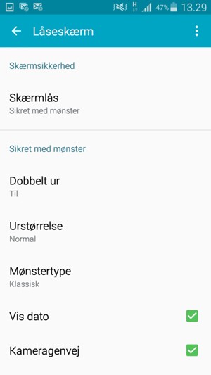 Vælg Skærmlås