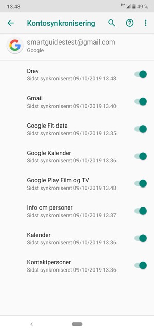 Kontroller at Kontaktpersoner er valgt