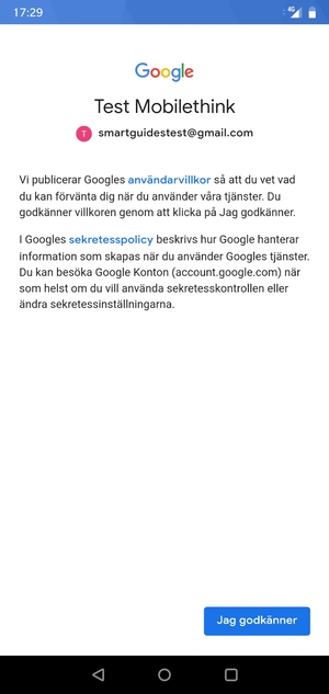 Välj Jag godkänner