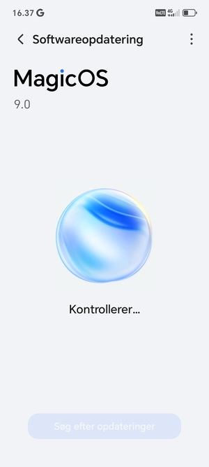 Afvent at søgningen er afsluttet