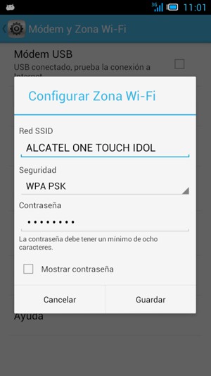 Introduzca una contraseña de al menos 8 caracteres y seleccione Guardar