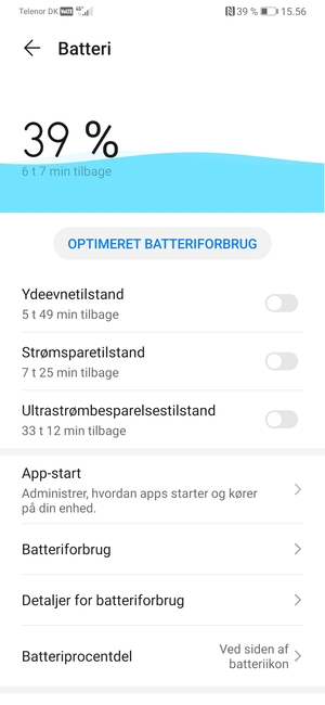 Aktiver Strømsparetilstand