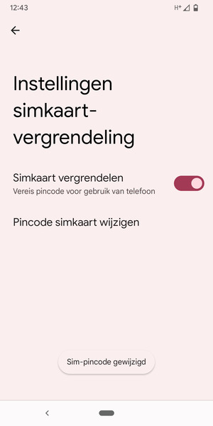 Uw Sim-pincode is gewijzigd