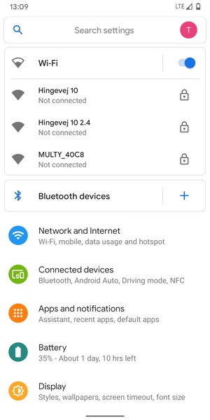 Select the wireless network you want to connect to
