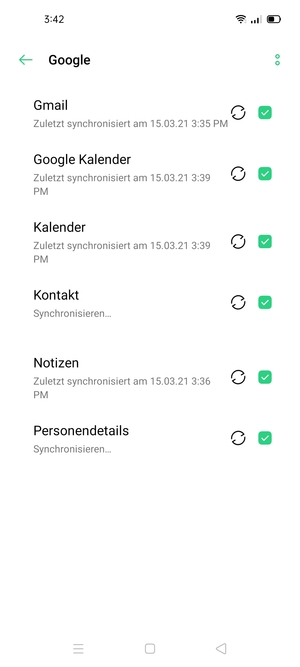 Ihre Kontakte von Google werden nun auf Ihr OPPO synchronisiert