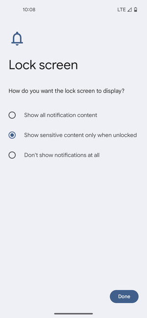 Select your preferred option and select Done