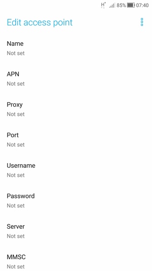 Enter Internet information