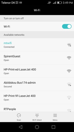You are now connected to the Wi-Fi network