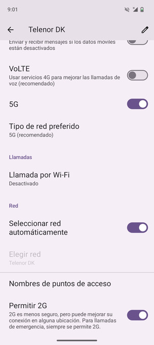 Desplácese y seleccione Nombres de puntos de acceso
