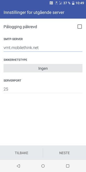 Slå av Pålogging påkrevd og velg NESTE