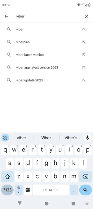 Enter the app name and select Search