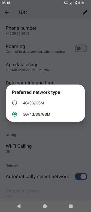 Select your preferred option
