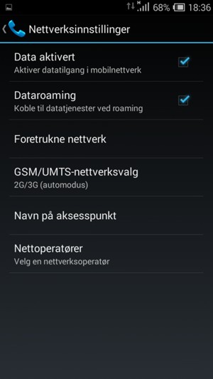 Slå Dataroaming på eller av